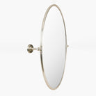 Oval Burnish Accent Mirror in Antiqued Silver on a white background at Addison West