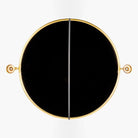 Back of Burnish Round Accent Mirror in Antiqued Gold on a white background at Addison West