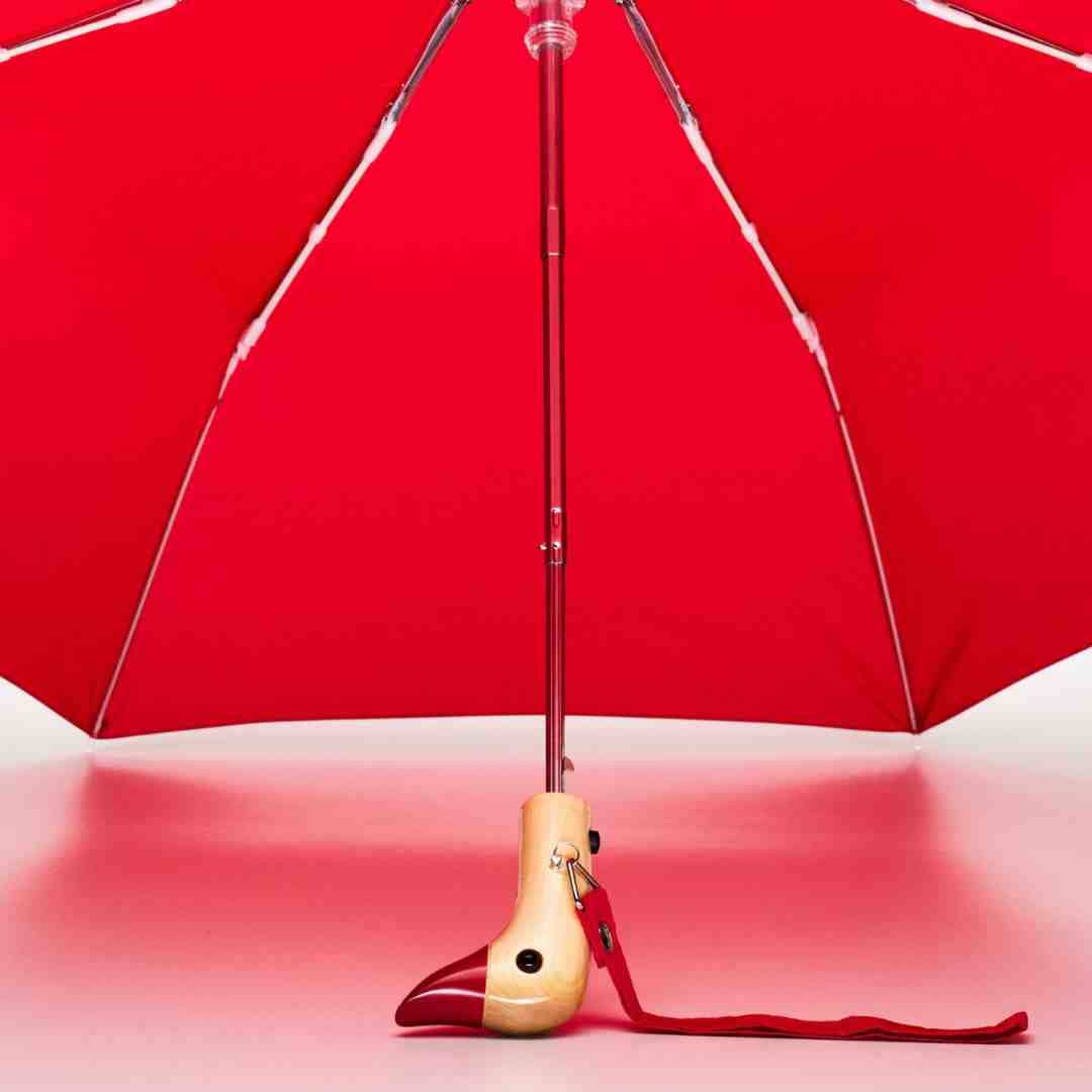 Original Duckhead Red Eco-Friendly Umbrella on a white background at Addison West