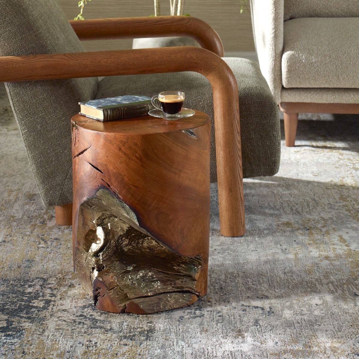 Ravien Accent Stool in a living room at Addison West