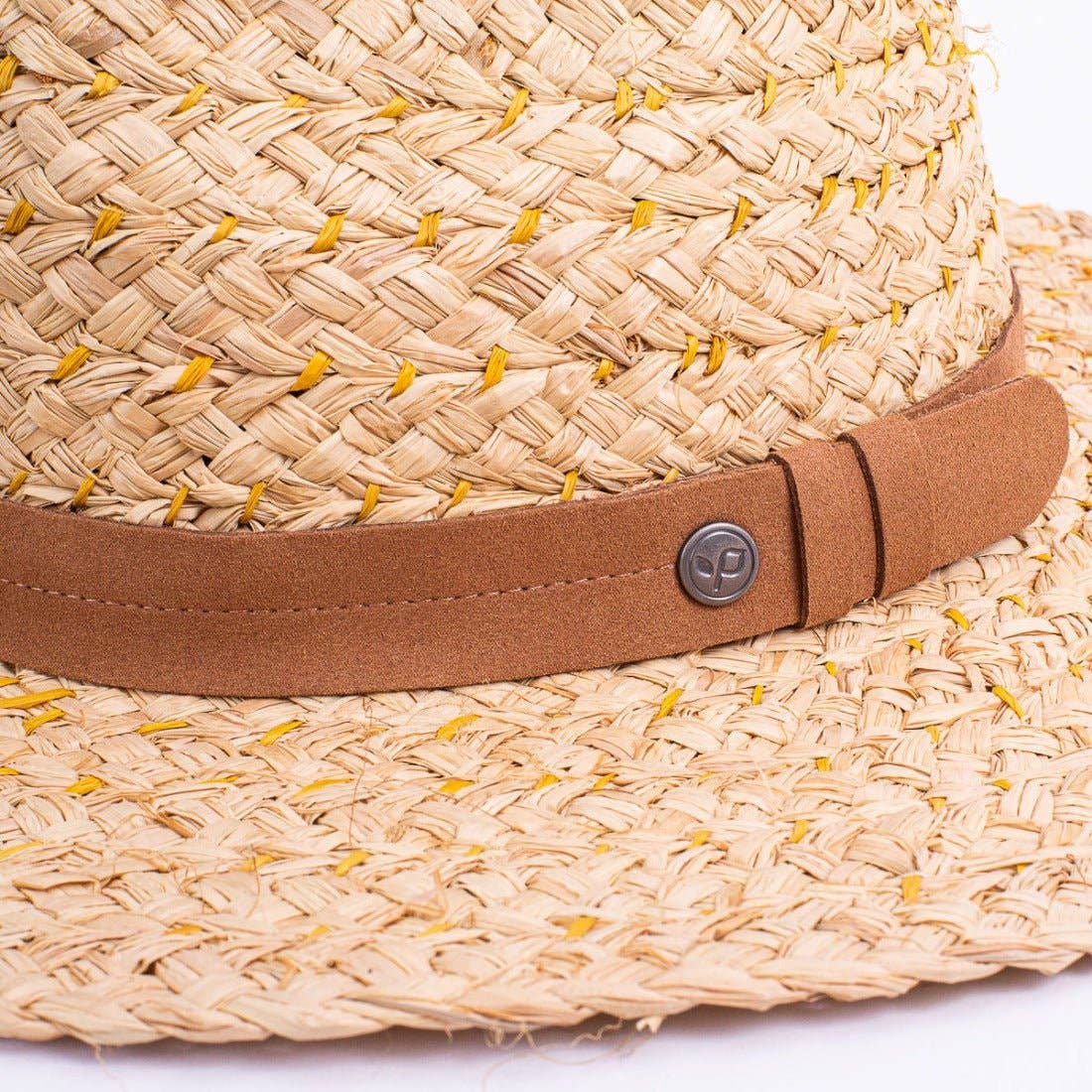 Skiff Sun Hat in Natural on white background at the Addison West.