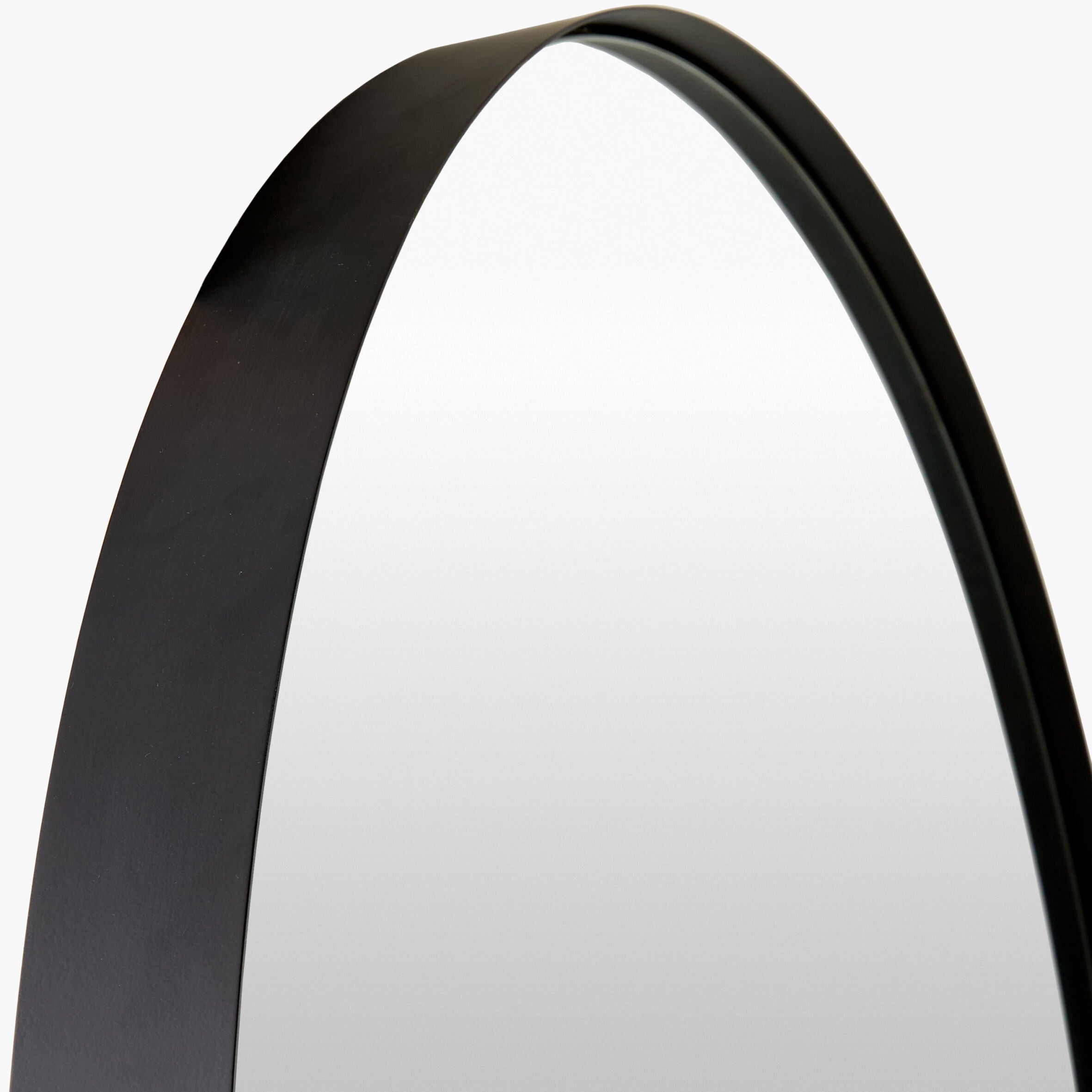 Close up of Carbondale Accent Mirror in Matte Black on a white background at Addison West