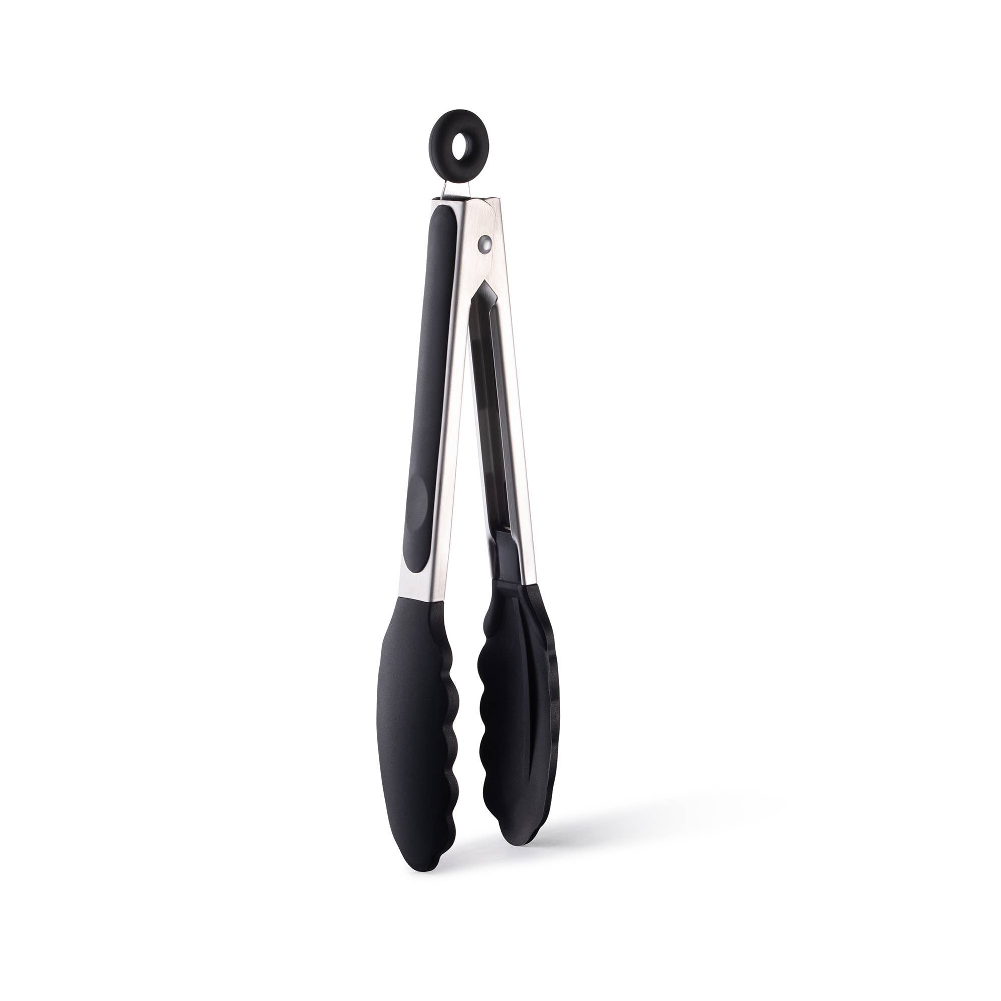 9" Silicone Tipped Locking Tongs on a white background at Addison West