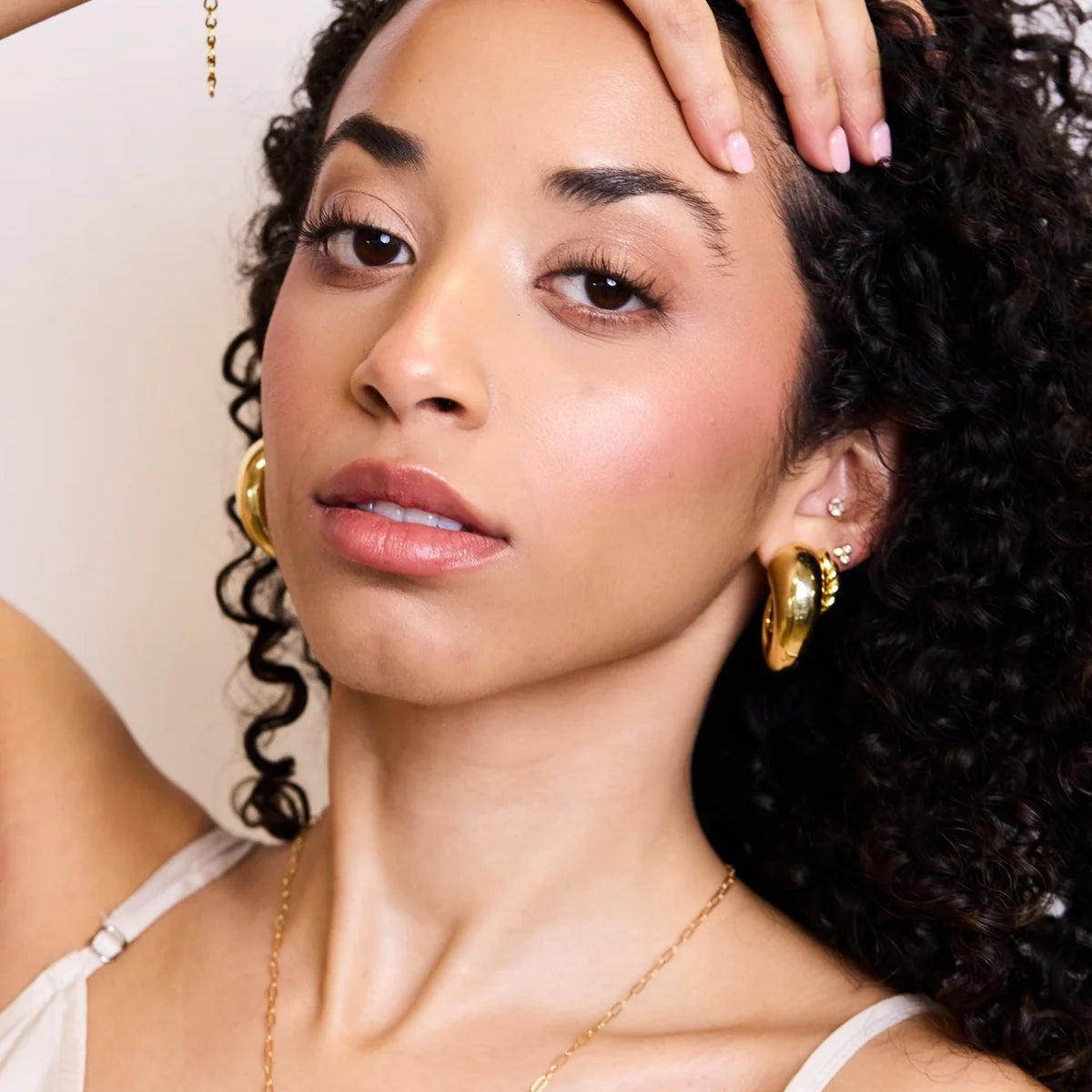 Elli Parr Claw Hoop on a model at Addison West