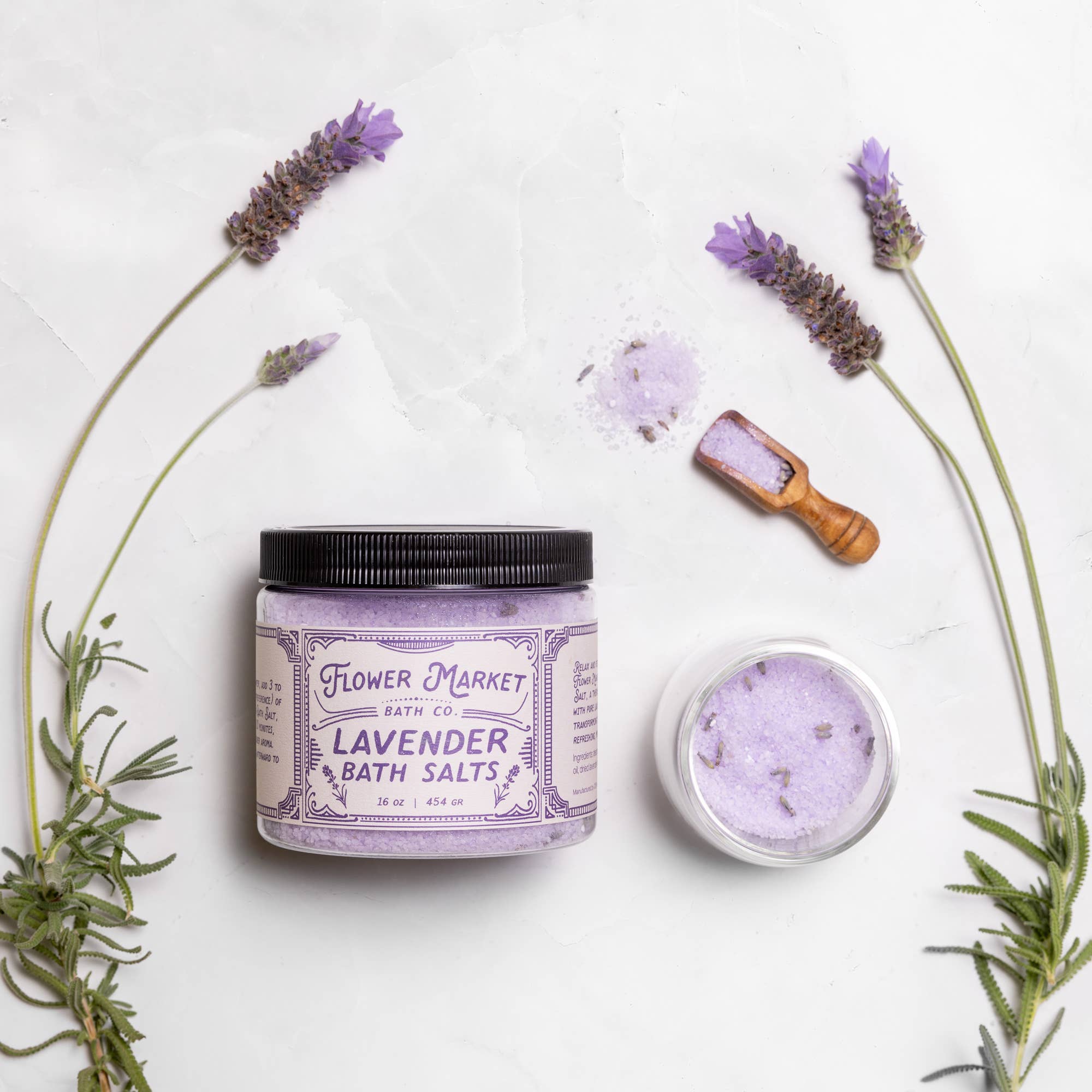 Lavender Bath Salt on a table at Addison West