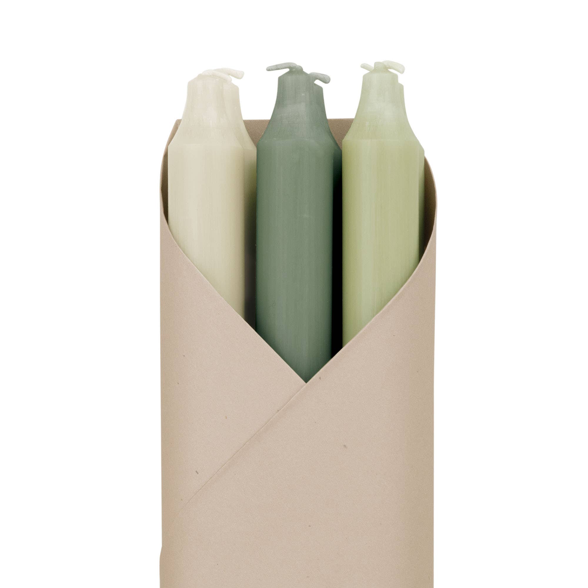 12" Taper Candles in Cottage Vines, Set of 6 on a white background at Addison West