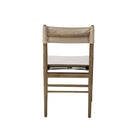 Back of Leather Prescott Dining Chair in Linen on a  white background at Addison West