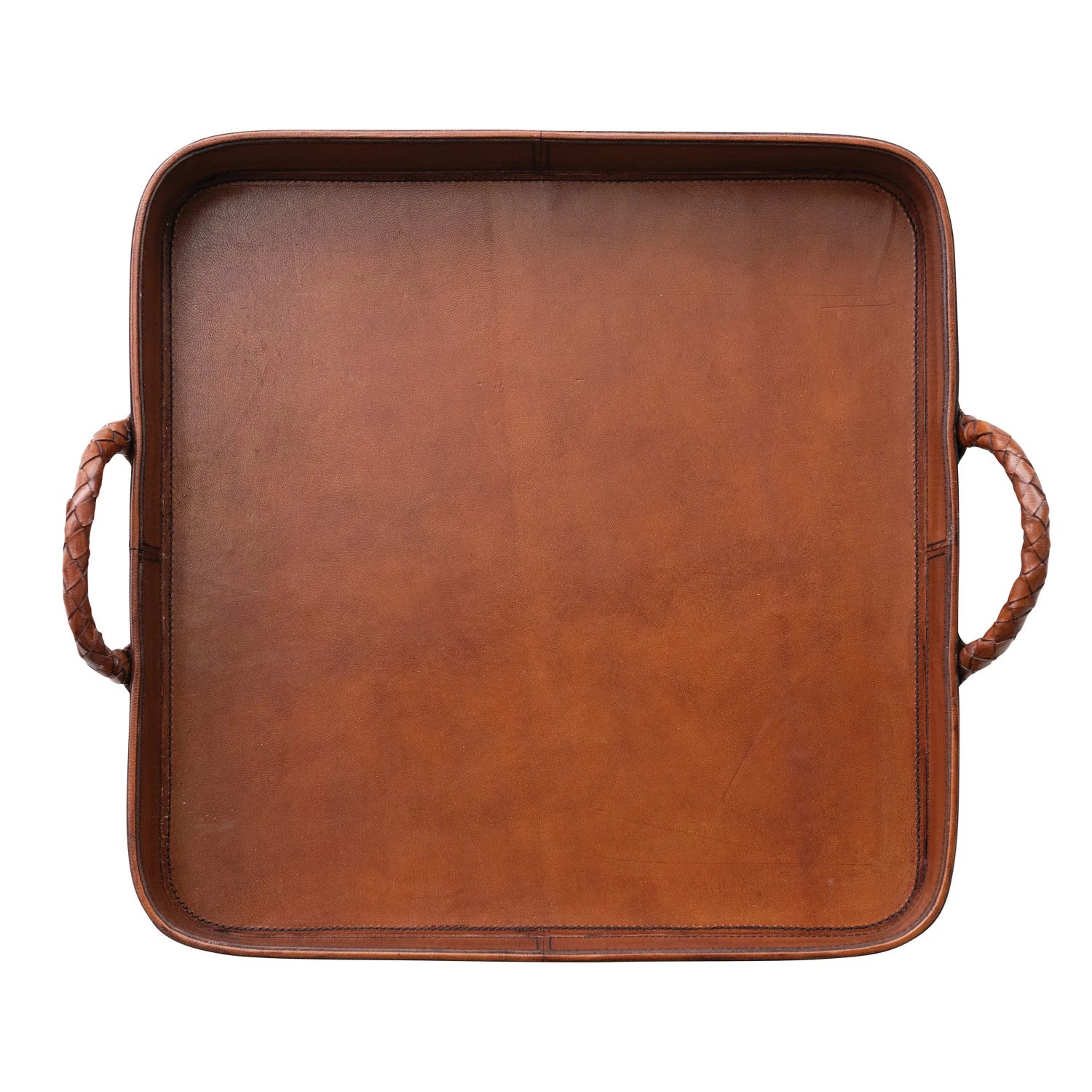 Haven Leather Tray on a white background at Addison West