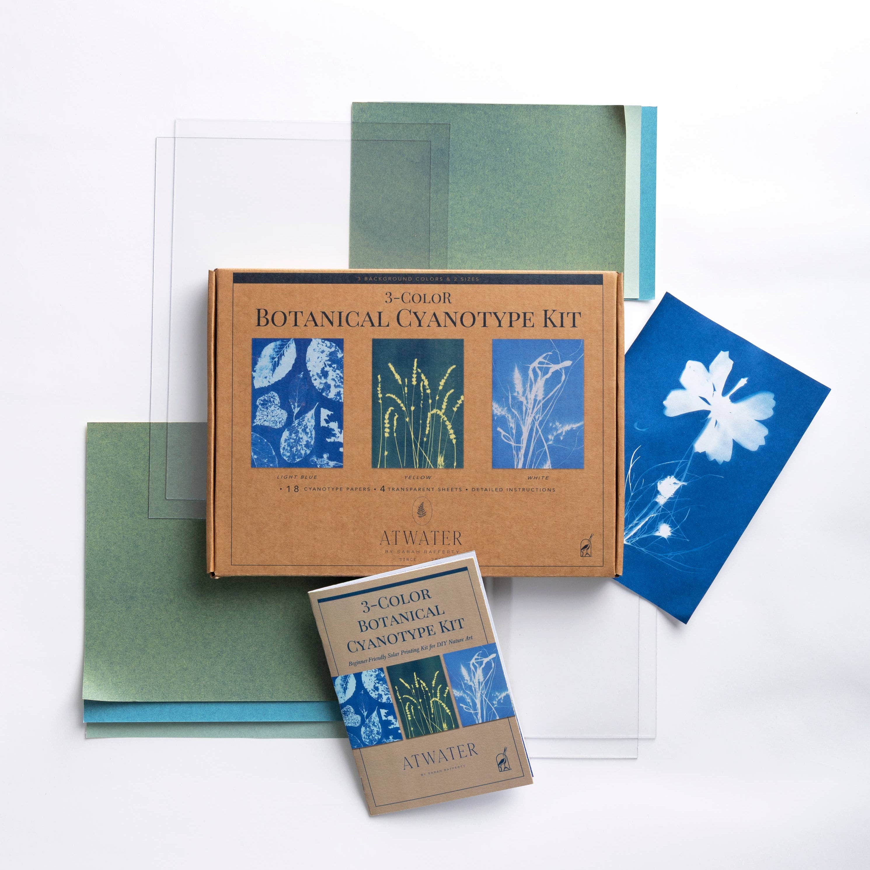 3-Color Botanical Cyanotype Kit on a white background at Addison West