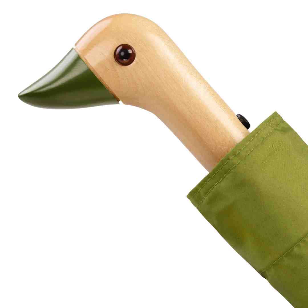 Original Duckhead Olive Eco-Friendly Umbrella on a white background at Addison West
