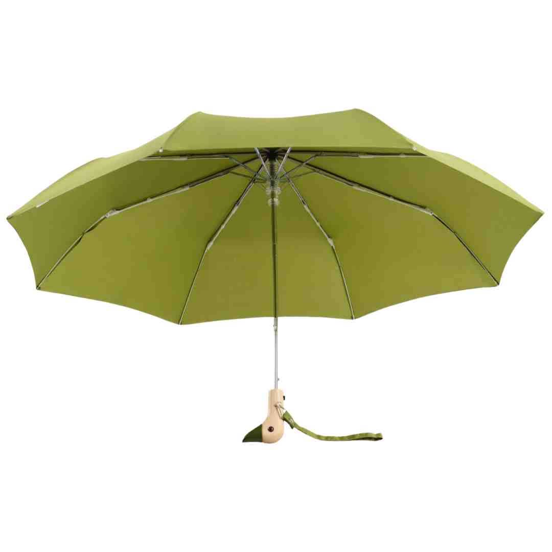 Original Duckhead Olive Eco-Friendly Umbrella on a white background at Addison West