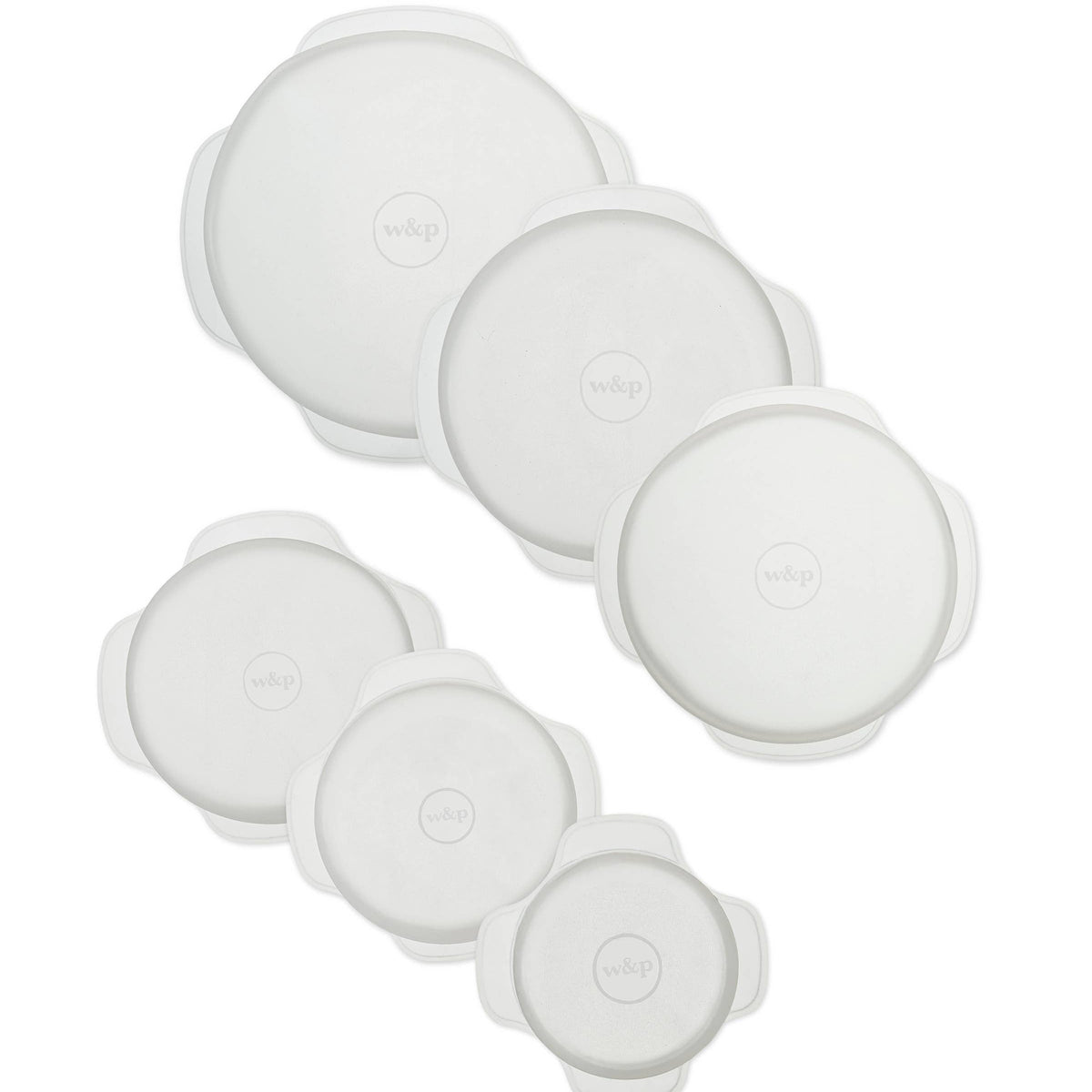 Silicone Stretch Lids, Set of 6 on a white background at Addison West