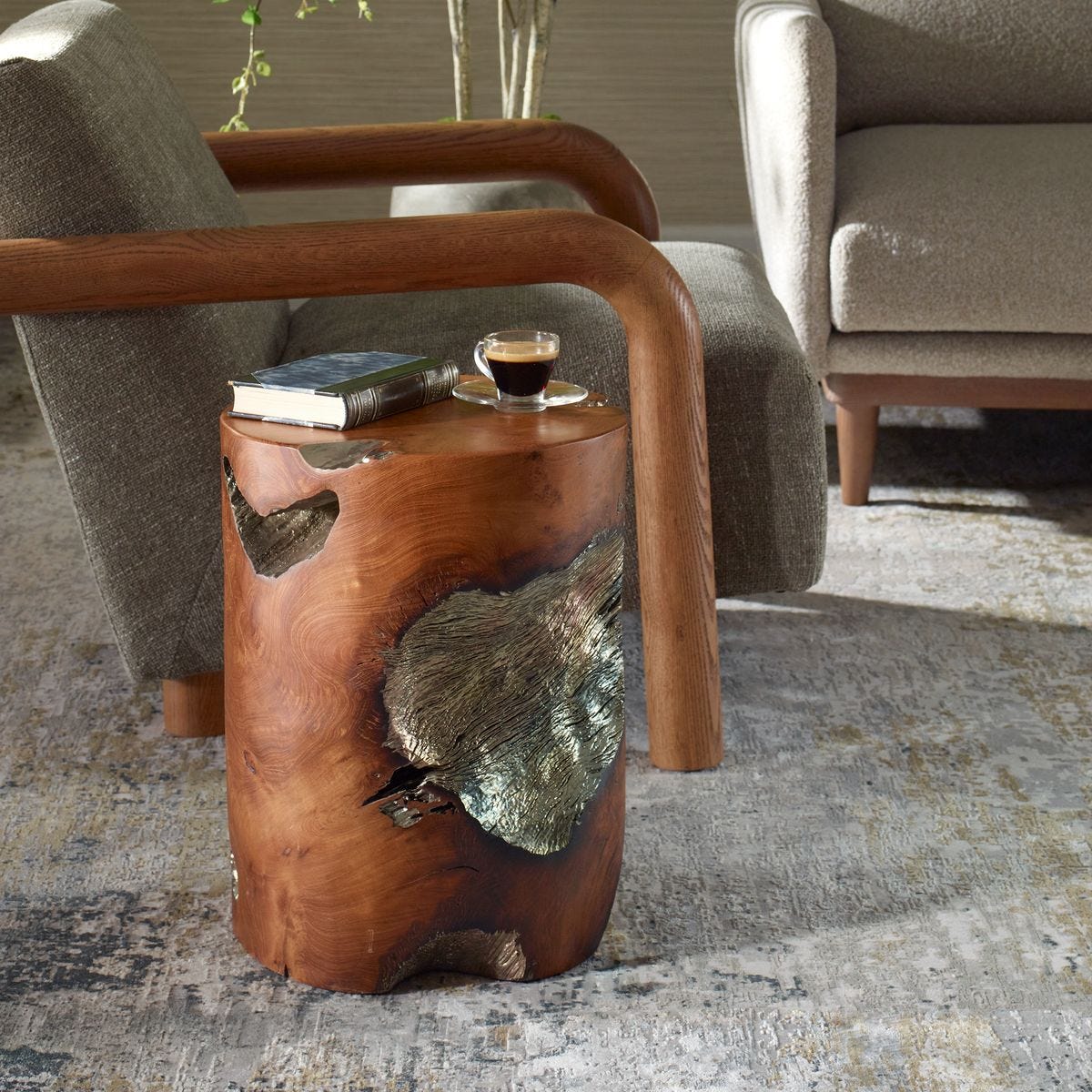 Ravien Accent Stool in a living room at Addison West