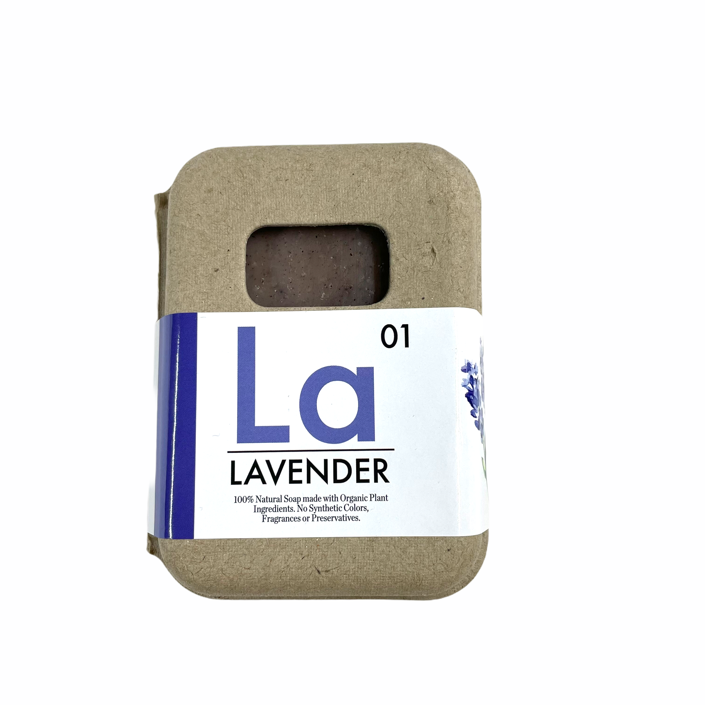 Seattle seed company Organic Lavender Soap in craft packaging on a white background
