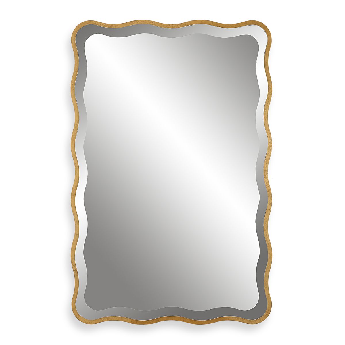 Anesley Accent Mirror in Gold on a white background at Addison West