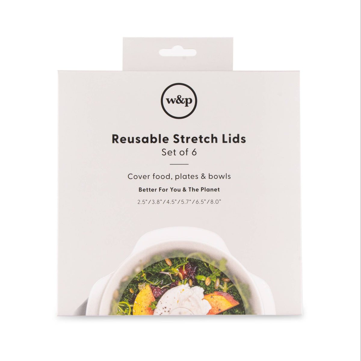 Silicone Stretch Lids, Set of 6 on a white background at Addison West