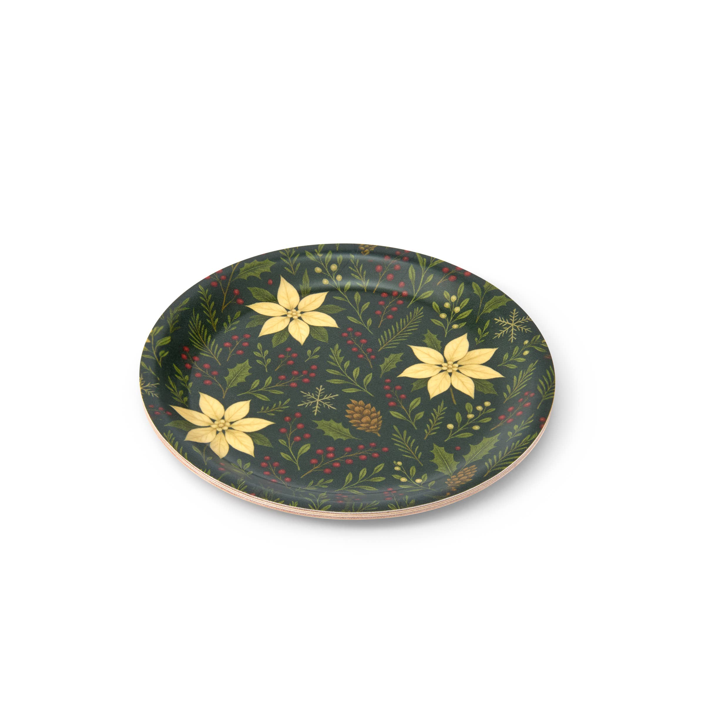 Yuletide Garden Mini Birchwood Tray on a white background at Addison West