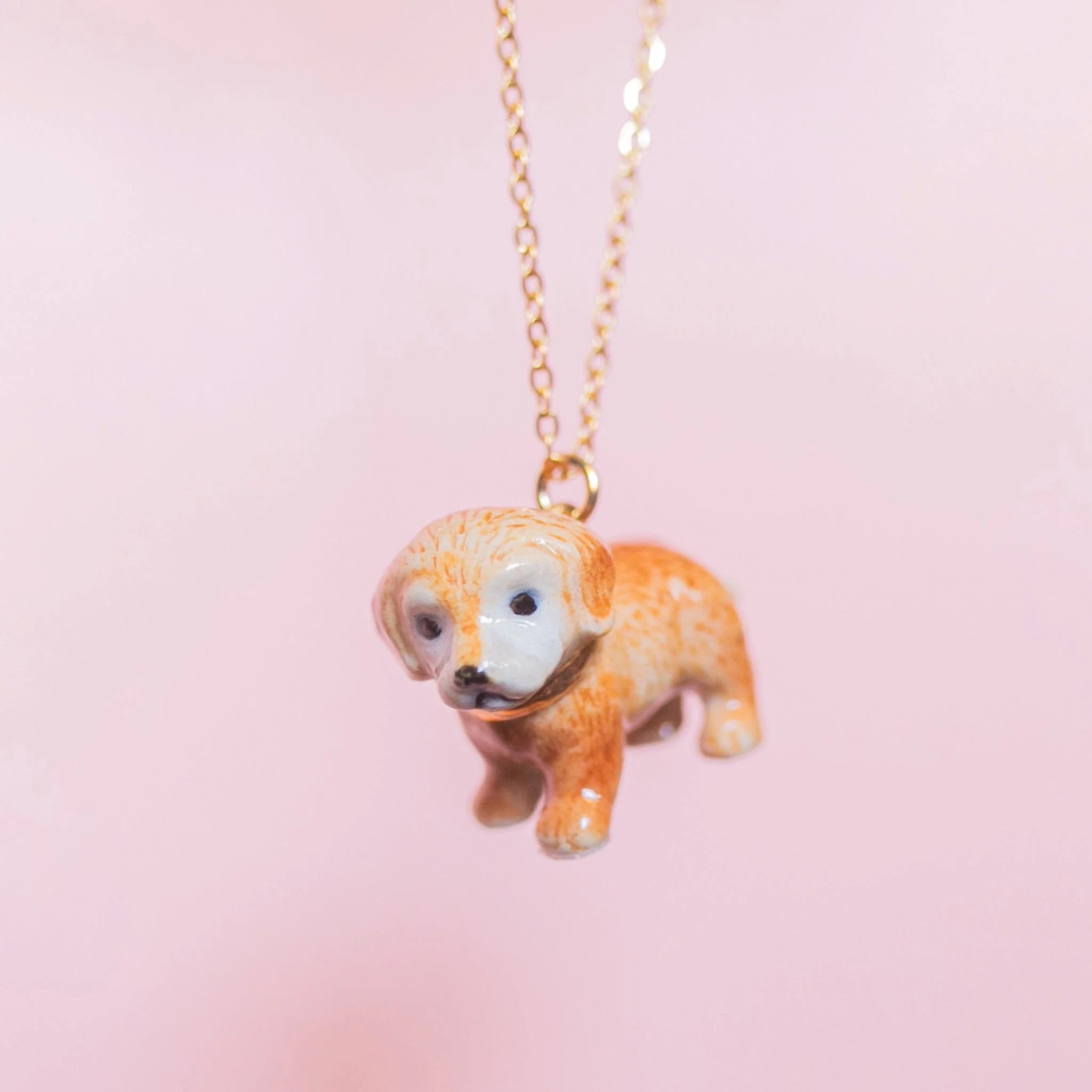 Camp Hollow porcelain golden retriever necklace