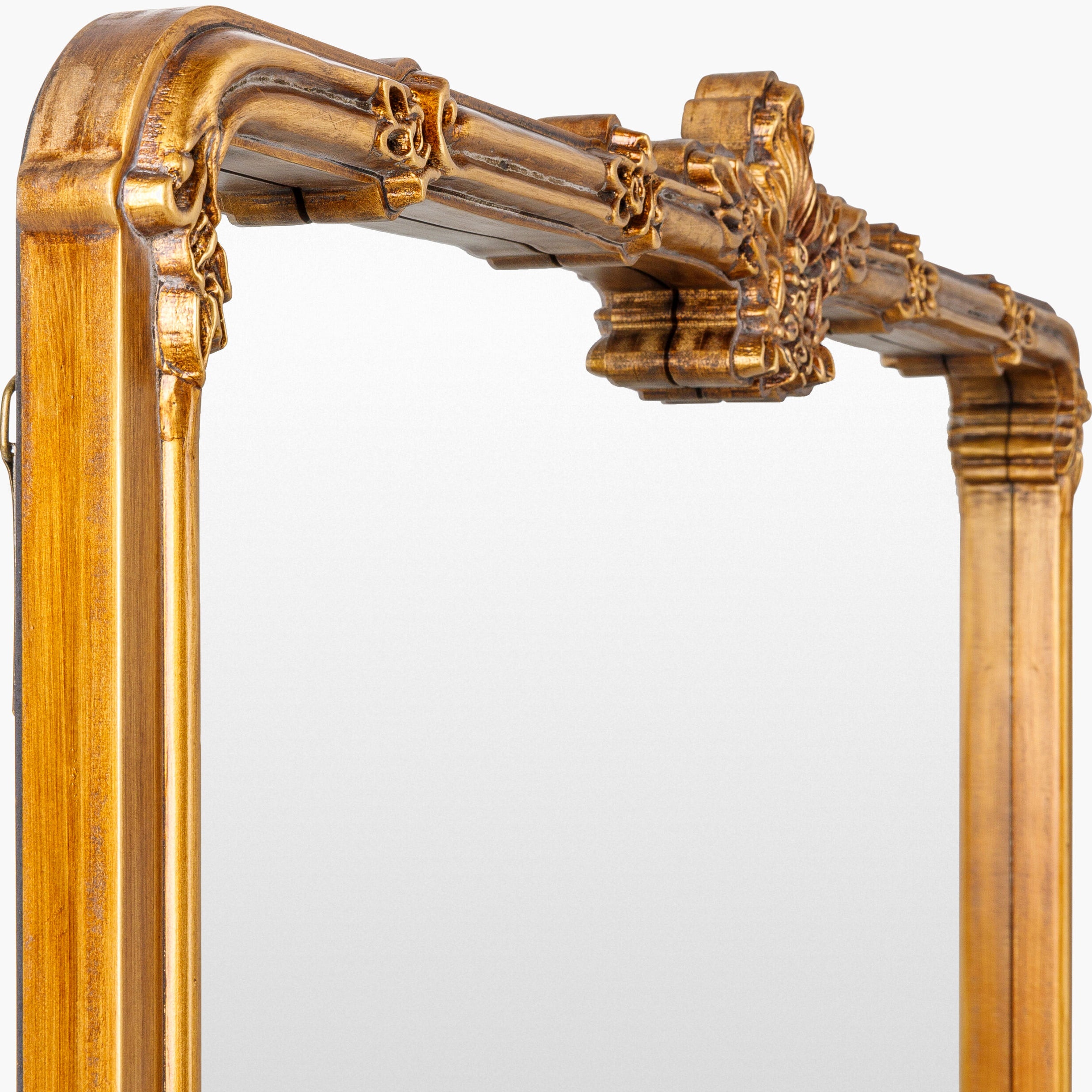 Close up of Highclere Mantel Mirror on a white background at Addison West