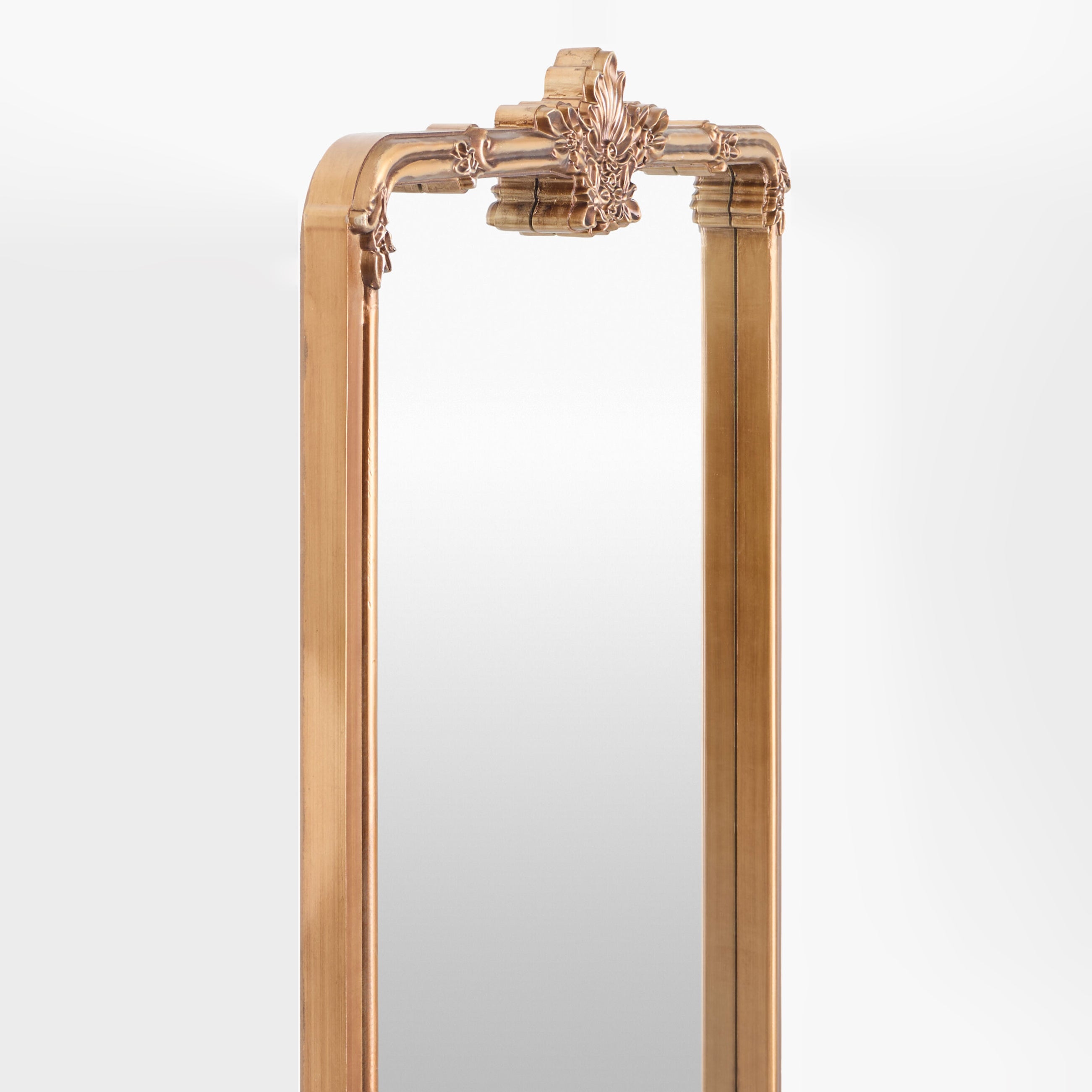 Close up of Highclere Full Length Mirror on a white background at Addison West