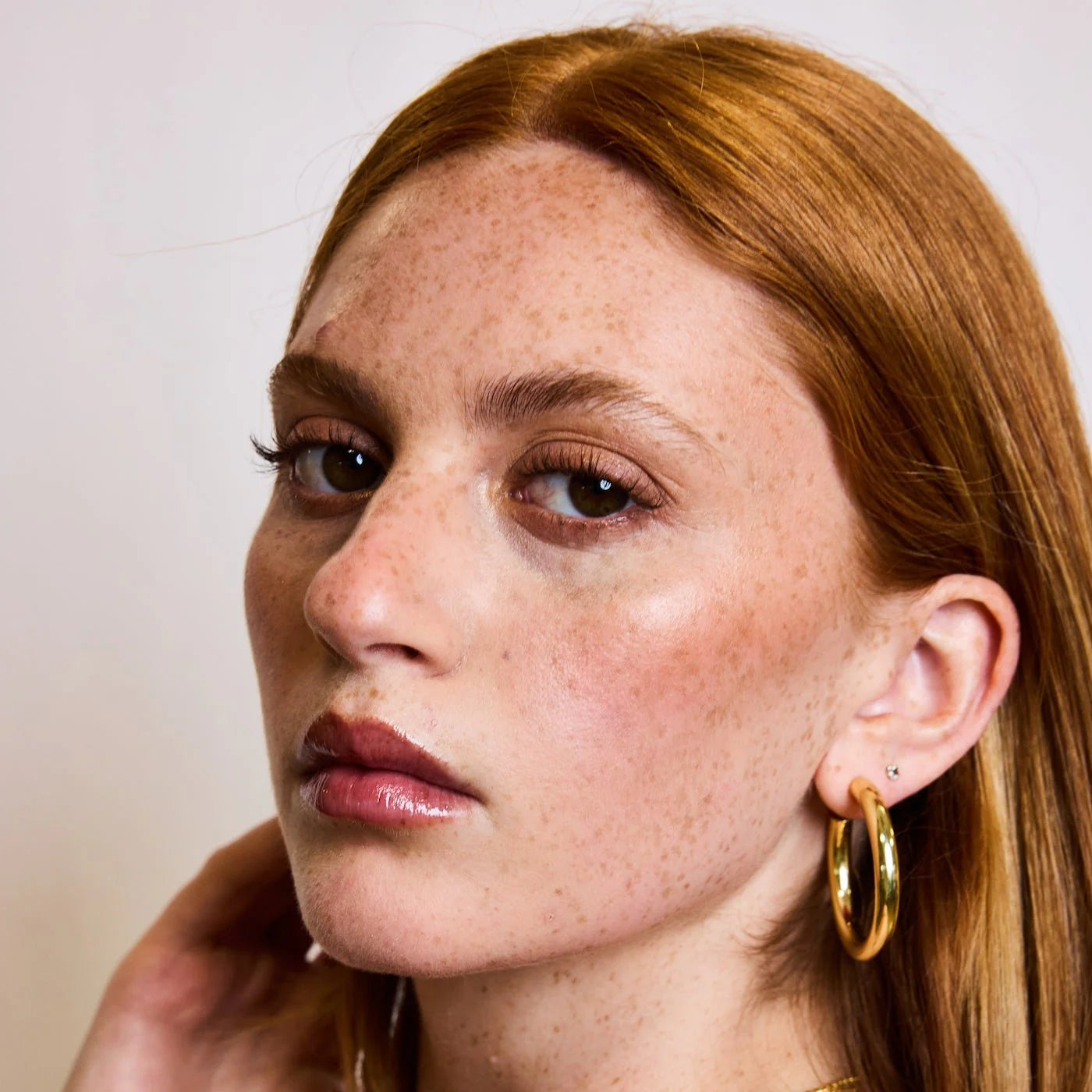 Elli Parr Large Hoop on a model at Addison West