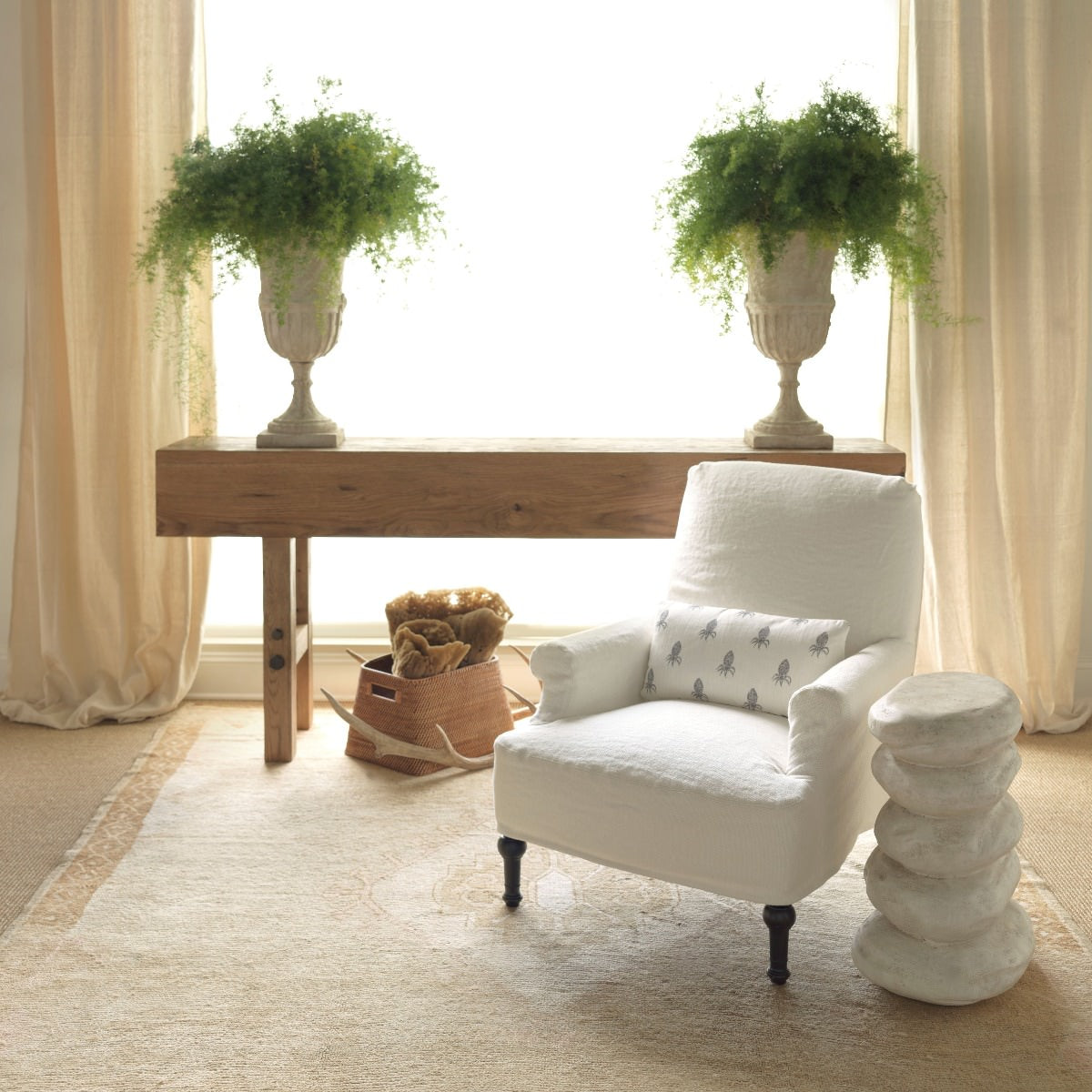 Maker's Console Table in a living room at Addison West