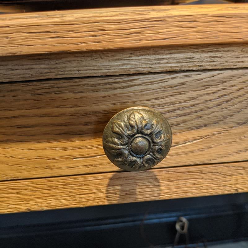 Close up of Woodbridge Furniture Pencil Desk at Addison West