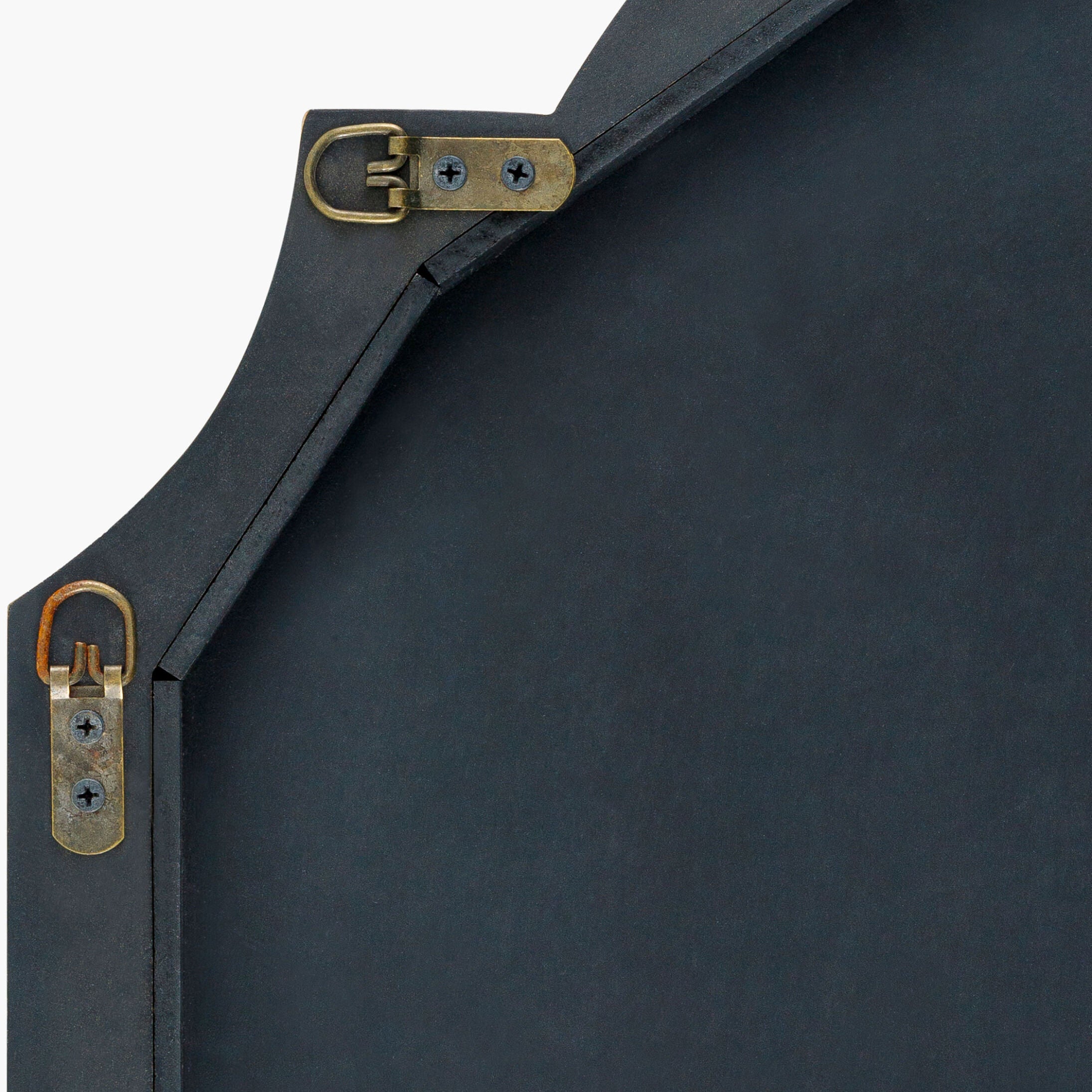 Close up of back of Norway Accent Mirror on a white background at Addison West