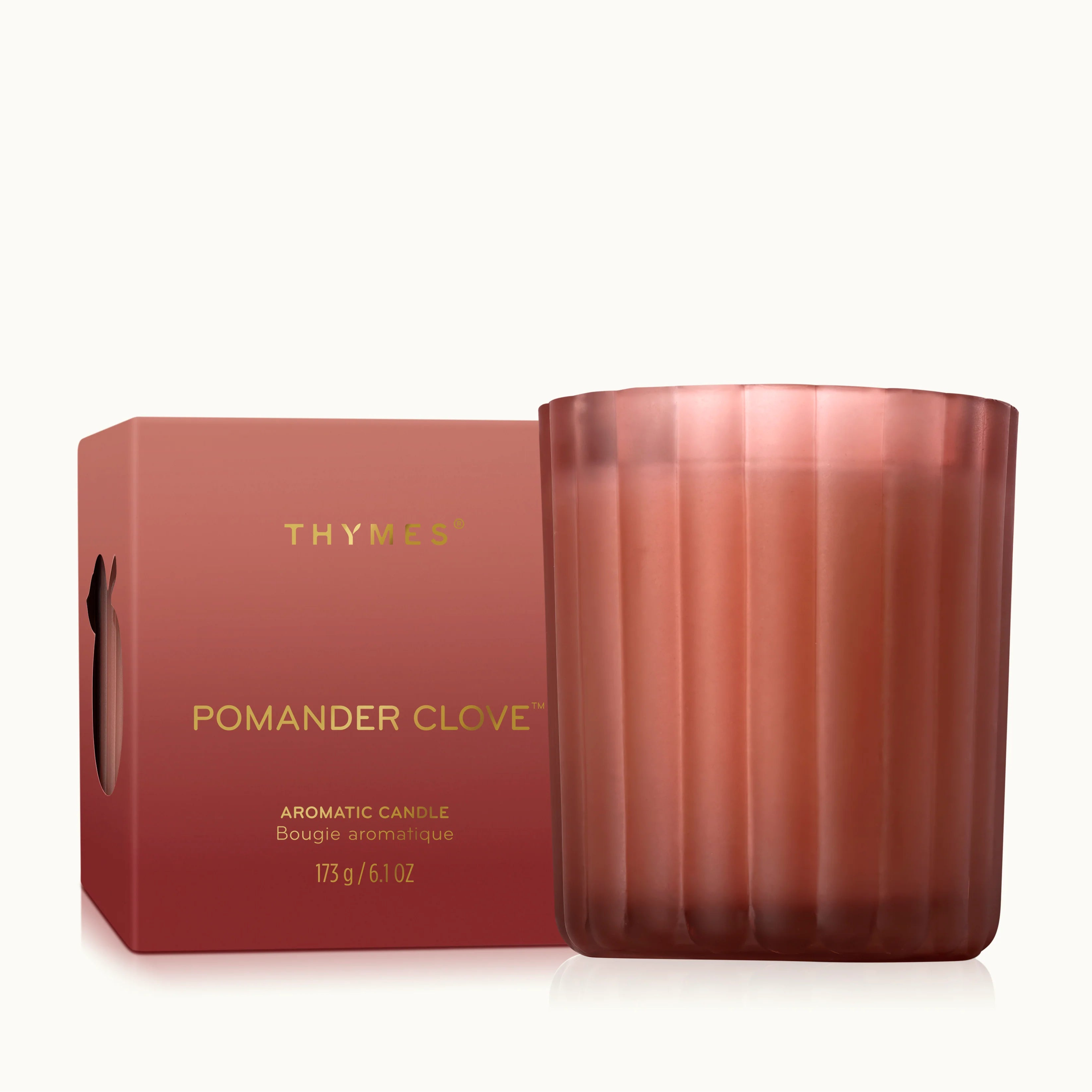 Thymes Pomander Clove Candle 6.1 oz on a white background at Addison West