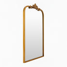 Aarlen Accent Mirror in Antiqued Gold on a white background at Addison West