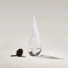 Snowy Branches Evergreen Glass Tree, 12" on a white background at Addison West on a white background at Addison West