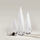 Simon Pearce Snowy Branches Evergreen Glass Trees on a white background at Addison West