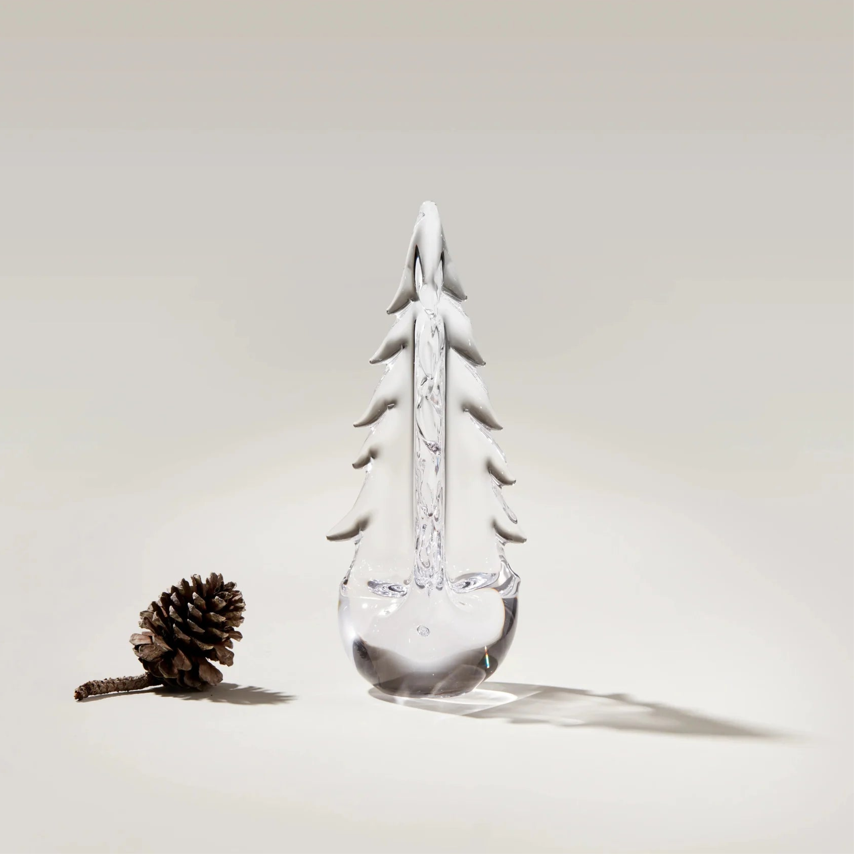 Vermont Evergreen Glass Treee, 10" on a white background at Addison West