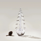 Vermont Evergreen Glass Tree, 14" on a white background at Addison West