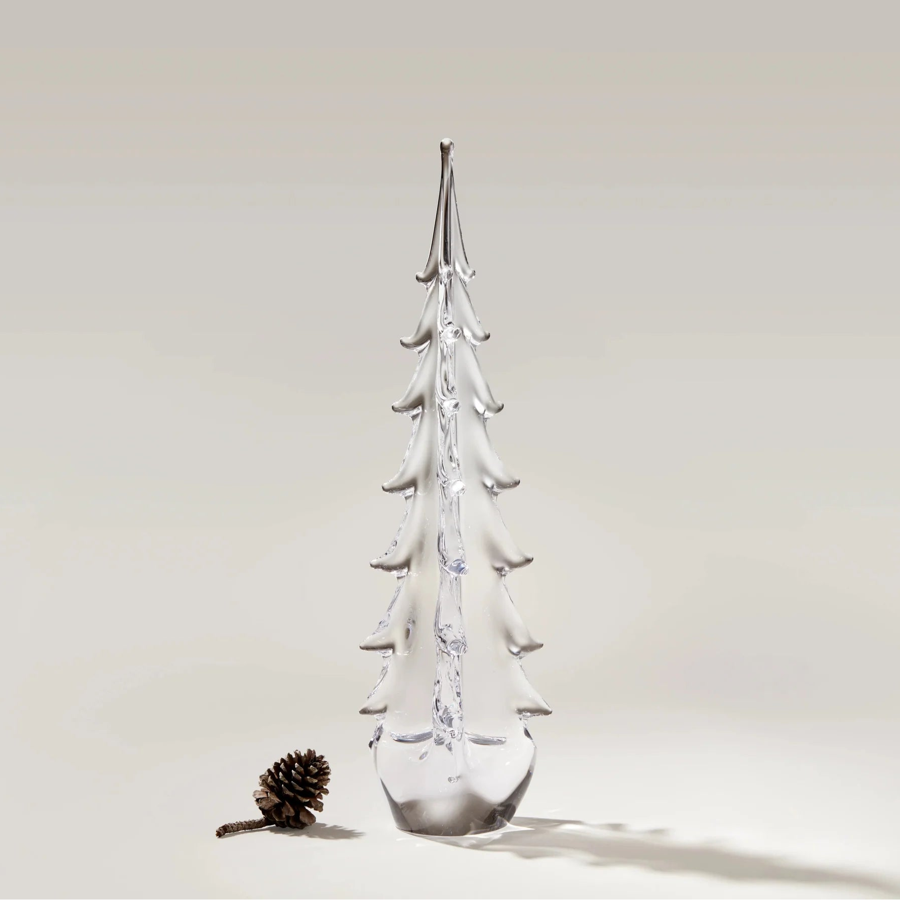 Vermont Evergreen Glass Tree, 20" on a white background at Addison West