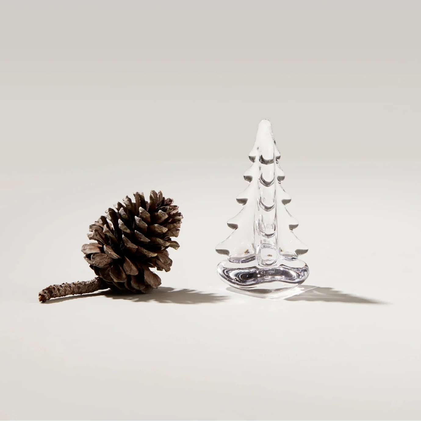 Vermont Evergreen Glass Tree, 4" on a white background at Addison West