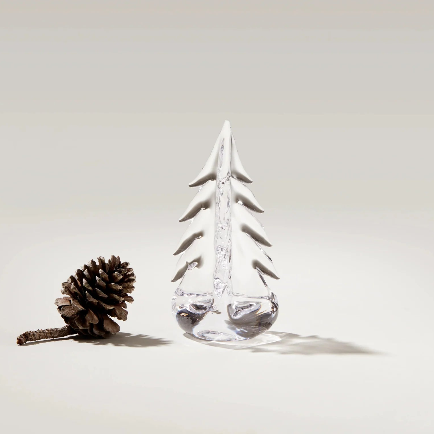 Vermont Evergreen Glass Tree, 6" on a white background at Addison West