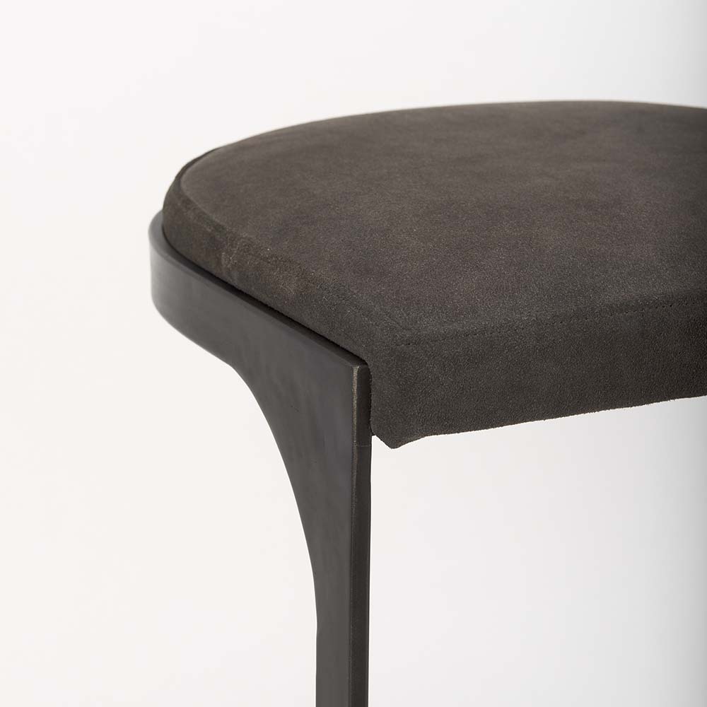 Tyler Counter Stool in Brown Suede - Addison West