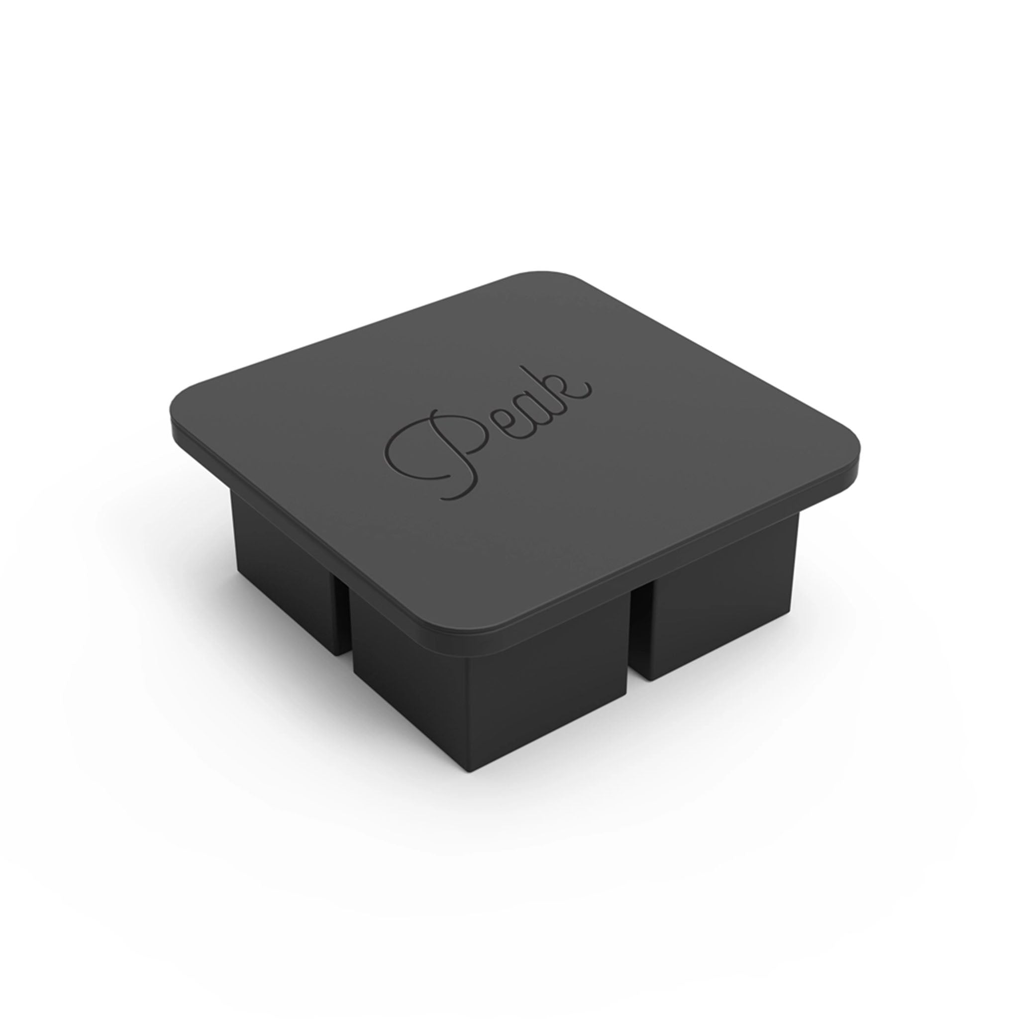 Peak Extra Large Square Ice Cube Tray in black on a white background