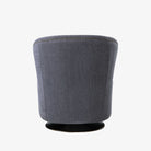 Uttermost brand Biscay swivel chair in blue grey fabric with nailhead accents on a white background