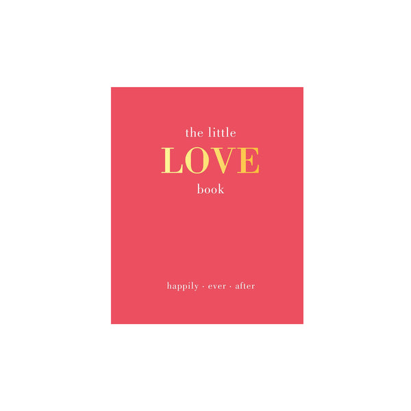 Red front cover of book titled 'the little love book' on a white background