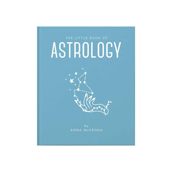 Book titled 'The little book of astrology' by Anna McKenna with a blue cover on a white background