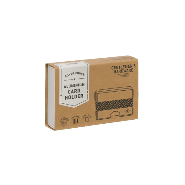 Gentlemen's hardware aluminum card holder box on a white background