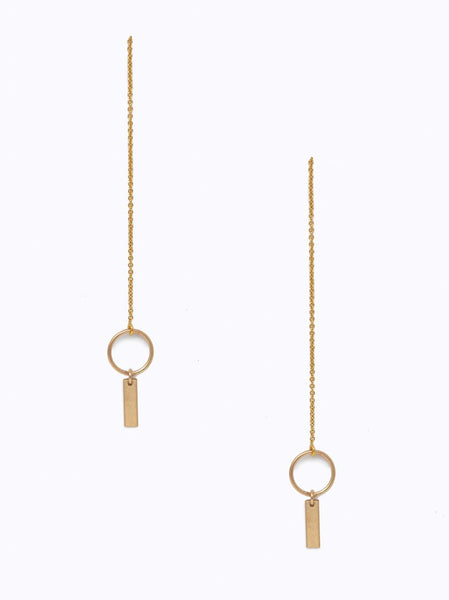 Able brand Apollo earrings in 14 carat gold fill on a white background