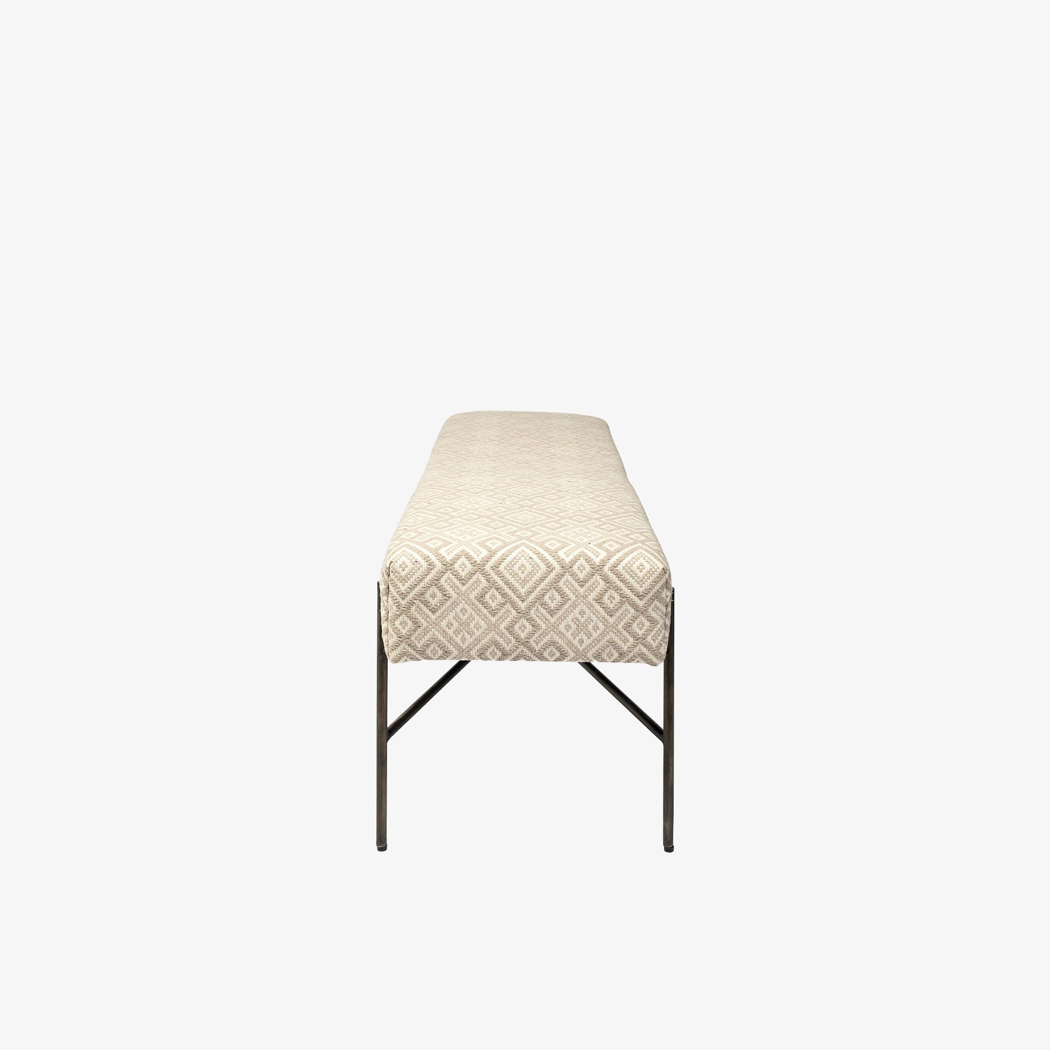 Averil Upholstered Kilim Style Bench in Cream - Addison West