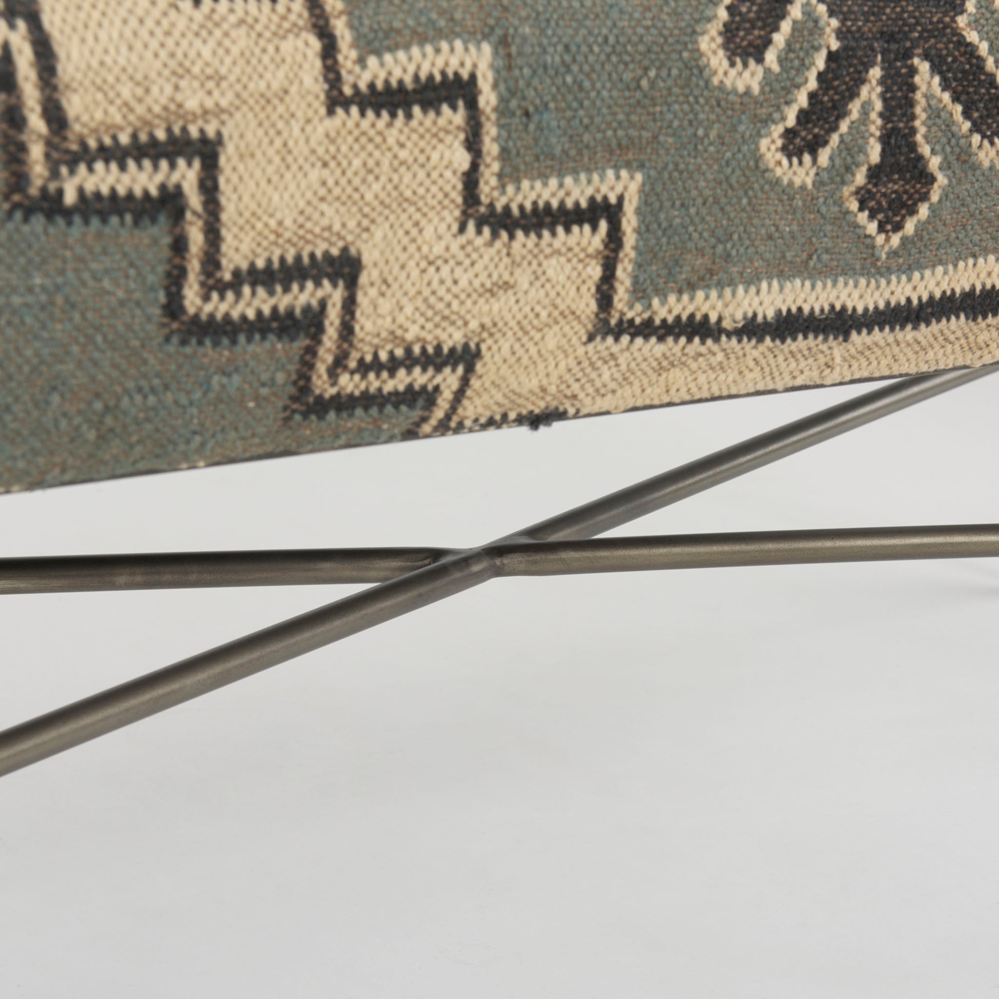 Averil Upholstered Kilim Style Bench in Slate - Addison West