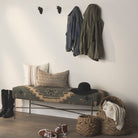 Averil Upholstered Kilim Style Bench in Slate - Addison West