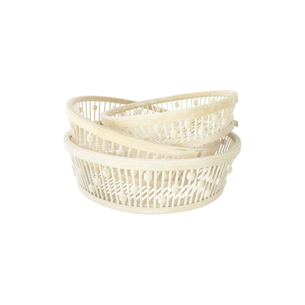 Bamboo Baskets on a white background