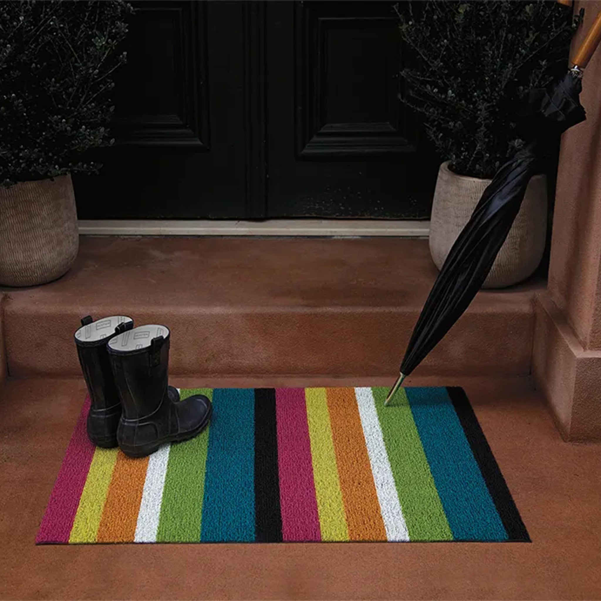 Chilewich Multi Bold Stripe Shag Mat - Addison West