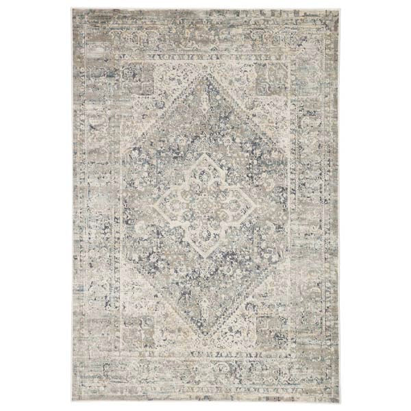 Jaipur Living CAICOS rug with tones of blue, gray, ivory, and cream on a white background